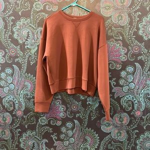 Burnt Res Spanx sweat shirt.